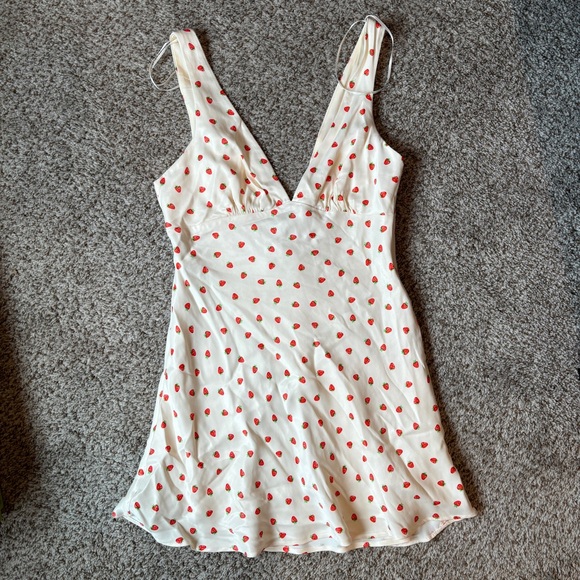 Zara Satin Strawberry Slip Dress - Picture 1 of 4